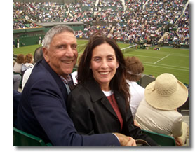 Merril B. and her father enjoying their day at The Championships, Wimbledon